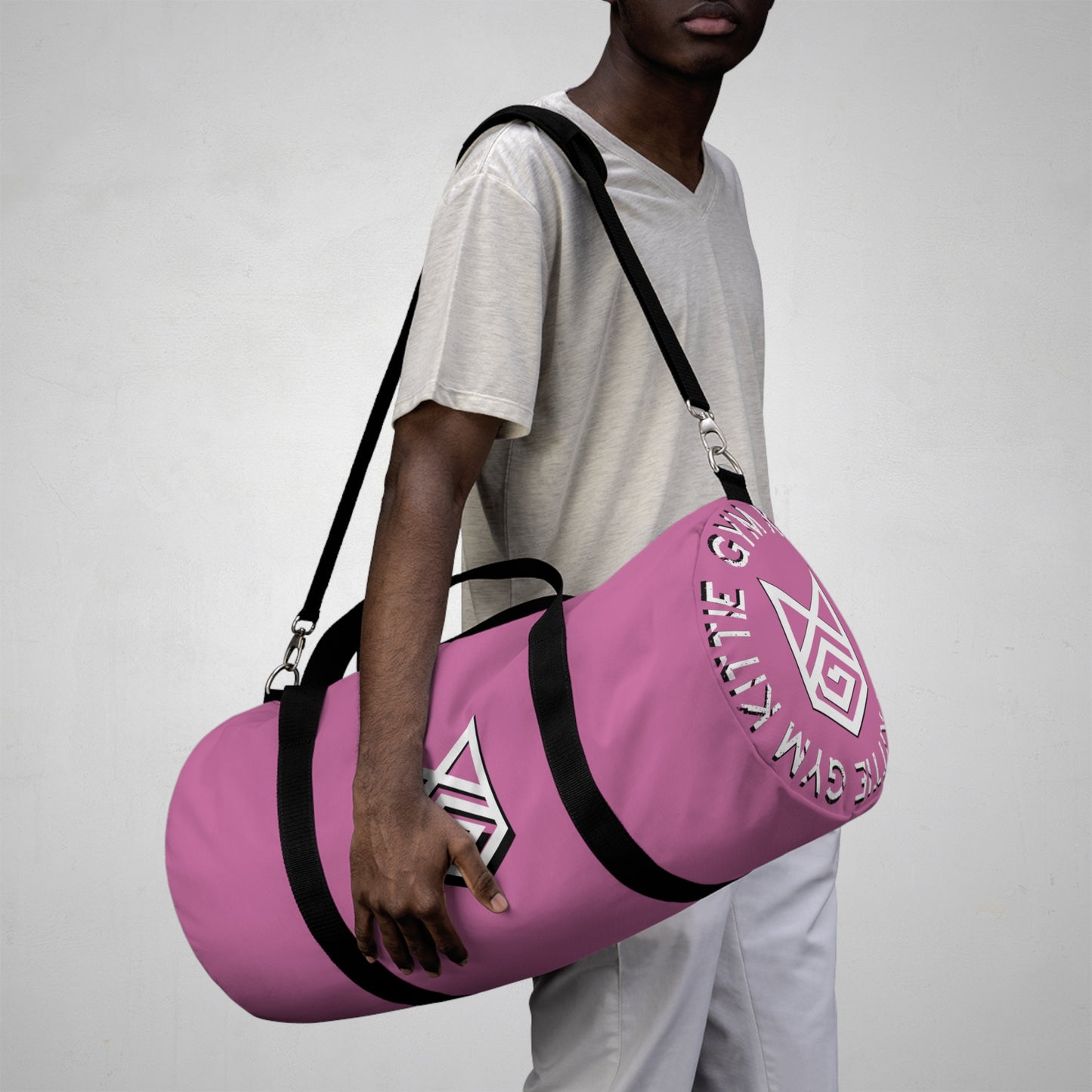 pink Gym Kittie circle logo Duffel Bag