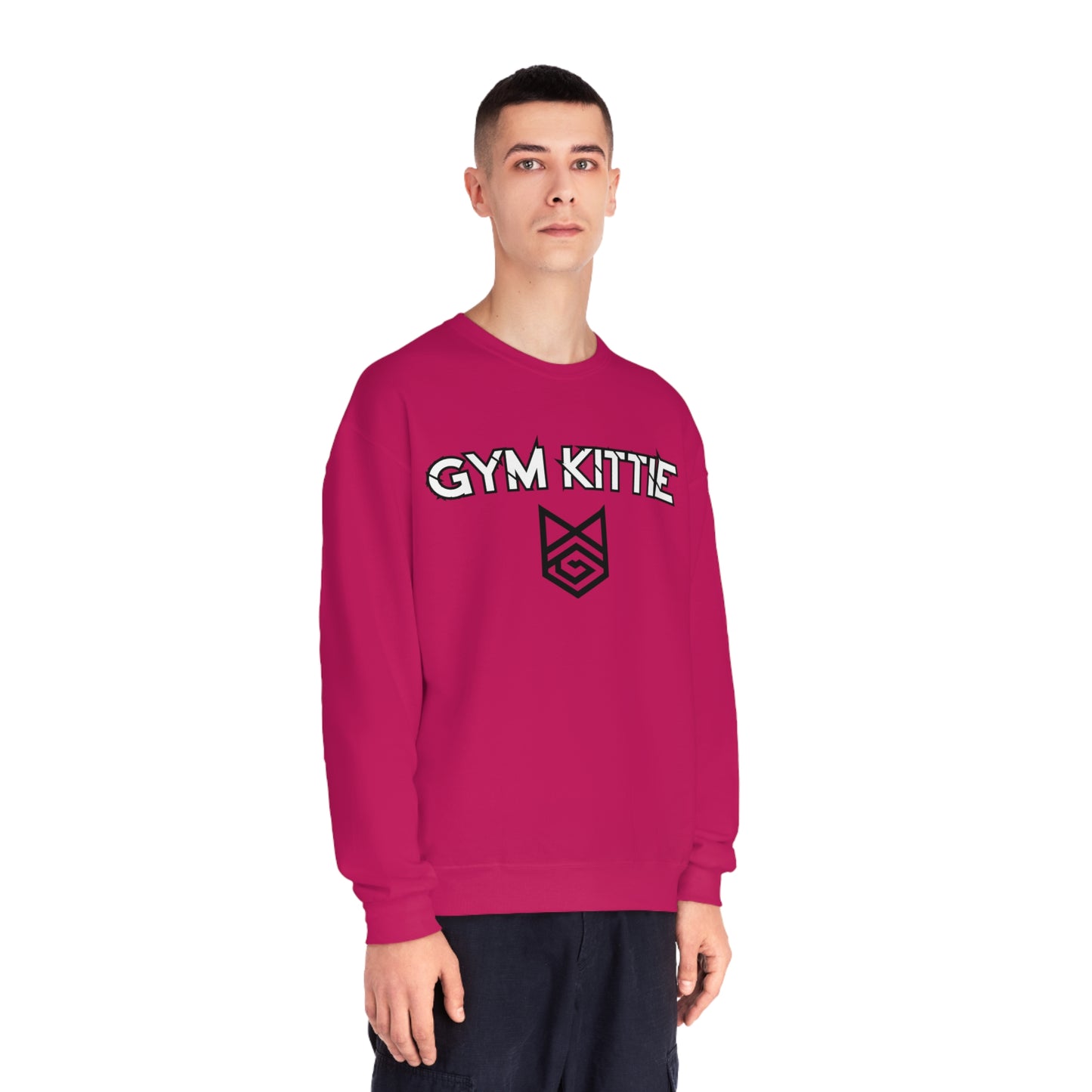 Gym Kittie Unisex Crewneck Sweatshirt with logo on back