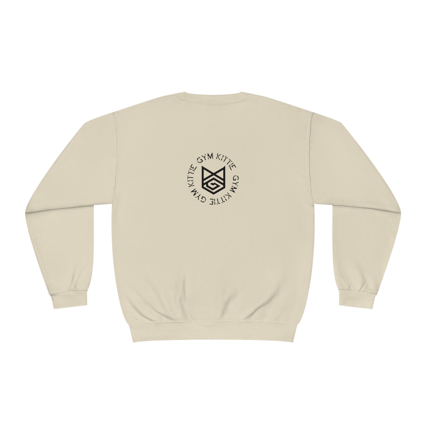 Gym Kittie Unisex Crewneck Sweatshirt with logo on back